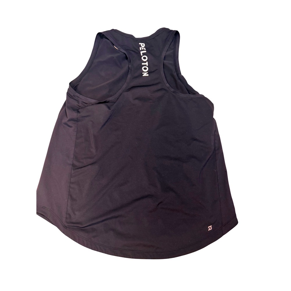 Peloton Black Racerback Tank Top‎ Medium Mesh Back Athletic Workout Shirt - Picture 3 of 3